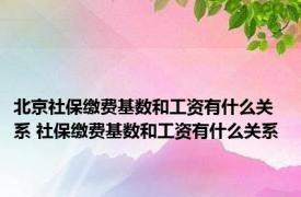 北京社保缴费基数和工资有什么关系 社保缴费基数和工资有什么关系 