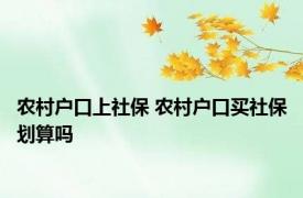 农村户口上社保 农村户口买社保划算吗