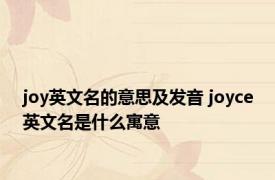 joy英文名的意思及发音 joyce英文名是什么寓意 