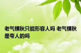 老气横秋只能形容人吗 老气横秋是夸人的吗