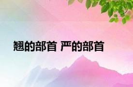 翘的部首 严的部首 