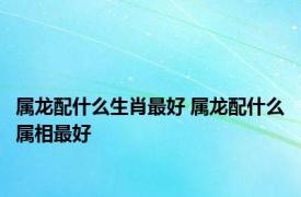 属龙配什么生肖最好 属龙配什么属相最好 