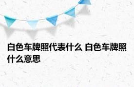 白色车牌照代表什么 白色车牌照什么意思