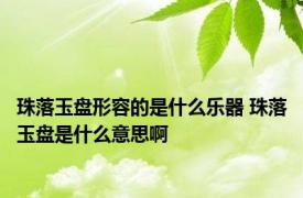 珠落玉盘形容的是什么乐器 珠落玉盘是什么意思啊