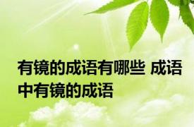 有镜的成语有哪些 成语中有镜的成语