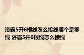 浴霸5开6根线怎么接线哪个是零线 浴霸5开6根线怎么接线