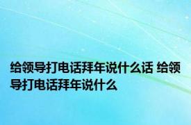 给领导打电话拜年说什么话 给领导打电话拜年说什么 