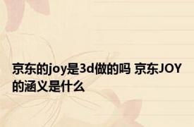 京东的joy是3d做的吗 京东JOY的涵义是什么