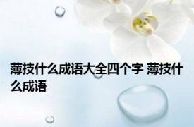 薄技什么成语大全四个字 薄技什么成语 