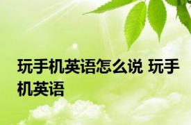 玩手机英语怎么说 玩手机英语 