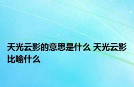 天光云影的意思是什么 天光云影比喻什么