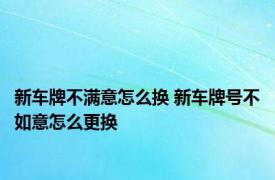 新车牌不满意怎么换 新车牌号不如意怎么更换