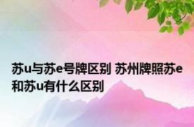 苏u与苏e号牌区别 苏州牌照苏e和苏u有什么区别