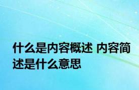 什么是内容概述 内容简述是什么意思