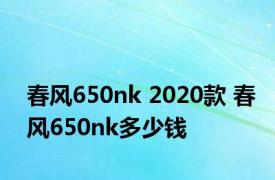 春风650nk 2020款 春风650nk多少钱 