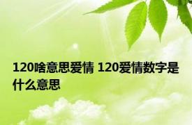 120啥意思爱情 120爱情数字是什么意思 