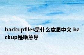 backupfiles是什么意思中文 backup是啥意思 