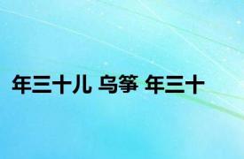 年三十儿 乌筝 年三十 