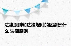 法律原则和法律规则的区别是什么 法律原则 