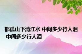 郁孤山下清江水 中间多少行人泪 中间多少行人泪 