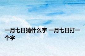 一月七日猜什么字 一月七日打一个字 