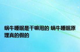 蜗牛睡眠是干嘛用的 蜗牛睡眠原理真的假的 