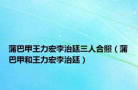 蒲巴甲王力宏李治廷三人合照（蒲巴甲和王力宏李治廷）