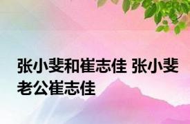 张小斐和崔志佳 张小斐老公崔志佳 