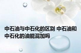 中石油与中石化的区别 中石油和中石化的油能混加吗 