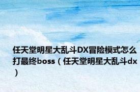 任天堂明星大乱斗DX冒险模式怎么打最终boss（任天堂明星大乱斗dx）