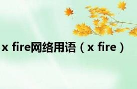 x fire网络用语（x fire）