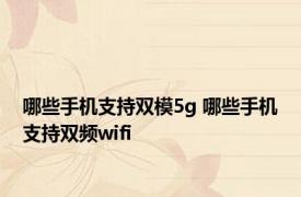 哪些手机支持双模5g 哪些手机支持双频wifi