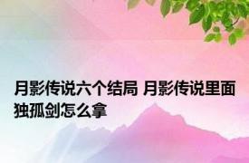 月影传说六个结局 月影传说里面独孤剑怎么拿