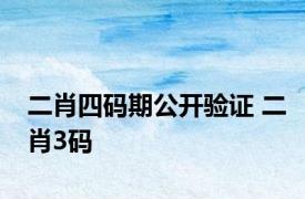 二肖四码期公开验证 二肖3码 