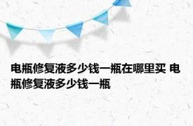 电瓶修复液多少钱一瓶在哪里买 电瓶修复液多少钱一瓶 