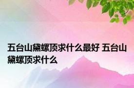 五台山黛螺顶求什么最好 五台山黛螺顶求什么