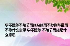 学不躐等不陵节而施杂施而不孙则坏乱而不修什么意思 学不躐等 不陵节而施是什么意思