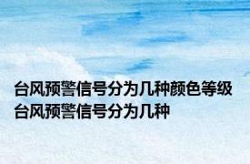 台风预警信号分为几种颜色等级 台风预警信号分为几种