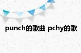 punch的歌曲 pchy的歌 