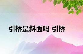 引桥是斜面吗 引桥 