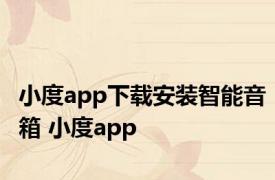 小度app下载安装智能音箱 小度app 