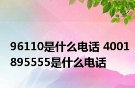 96110是什么电话 4001895555是什么电话