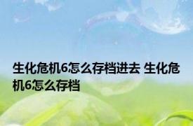 生化危机6怎么存档进去 生化危机6怎么存档 