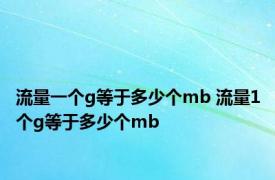 流量一个g等于多少个mb 流量1个g等于多少个mb