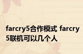 farcry5合作模式 farcry5联机可以几个人