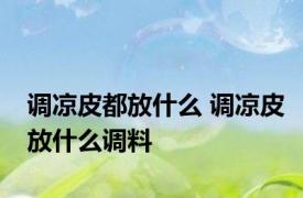 调凉皮都放什么 调凉皮放什么调料