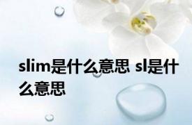 slim是什么意思 sl是什么意思