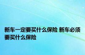 新车一定要买什么保险 新车必须要买什么保险