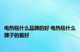 电热毯什么品牌的好 电热毯什么牌子的最好 