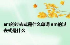 am的过去式是什么单词 am的过去式是什么 